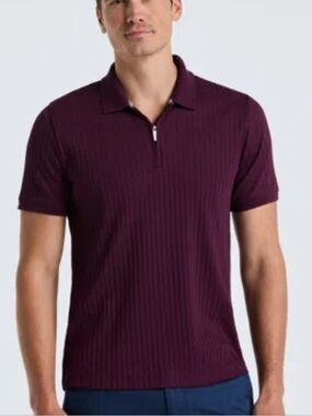 Perry Ellis luxe men’s quarter zip polo